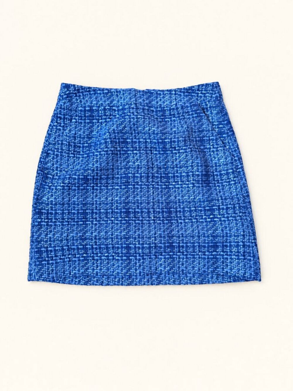 French Connection Blue Tweed Boucle Mini Skirt US 6